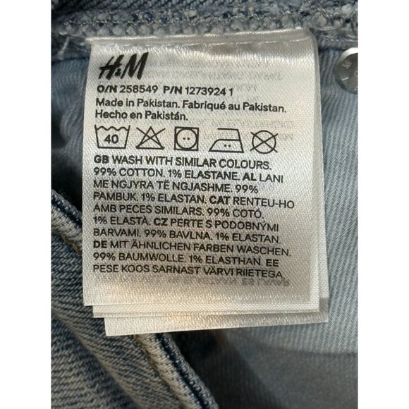 H and M Shorts Mens Denim Jean Short Slim Fit Sz 36 Jorts Cuff Stretch Light - Picture 11 of 15